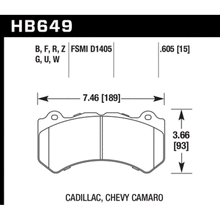 Load image into Gallery viewer, Hawk Performance - 14-18 Chevrolet Corvette ER-1 Front Brake Pad Set - HB649D.605