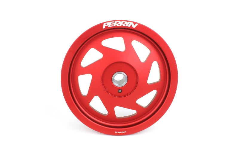 Perrin Performance Lightweight Red Crank Pulley for Subaru WRX, Forester, and Legacy (2015-2021 Models)