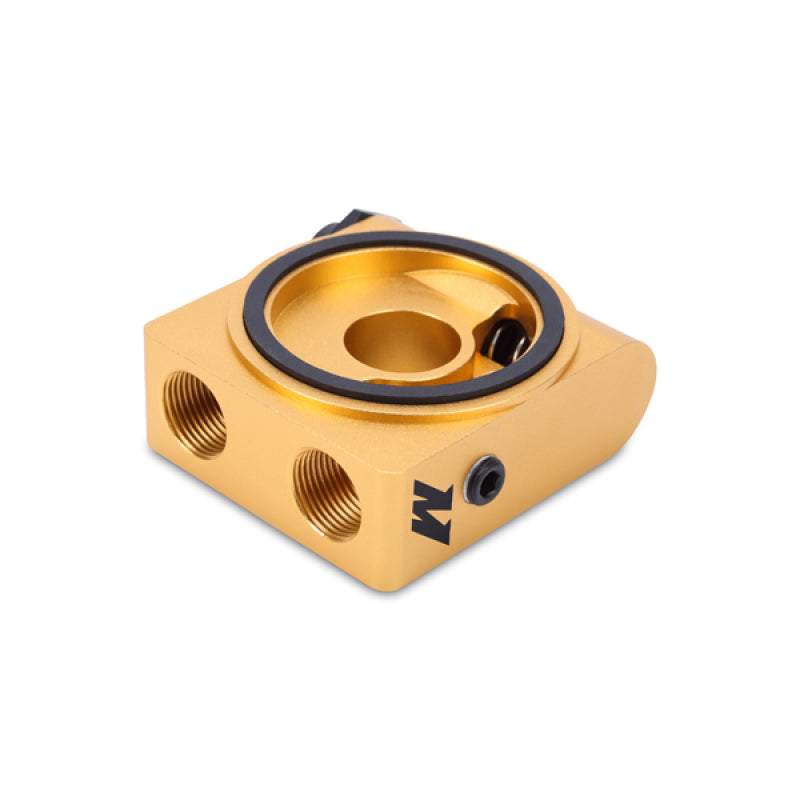 Mishimoto Oil Sandwich Plate with Rear-Mounted Thermostat for Enhanced Oil Temperature Control