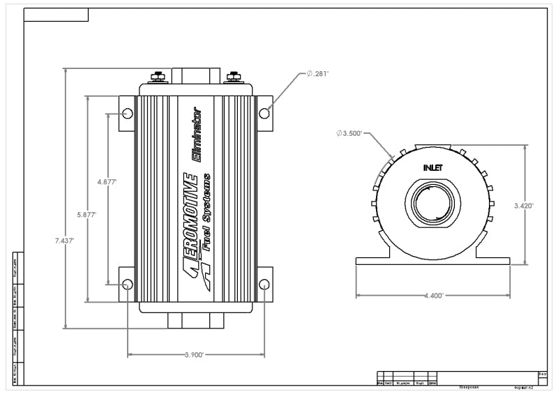 Aeromotive Eliminator-Series Fuel Pump for High-Performance Street and Strip Applications - Part Number AER11104