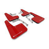 Rally Armor 20-25 Toyota GR Yaris Red Mud Flap with White Logo - Durable Polyurethane Vehicle Protection