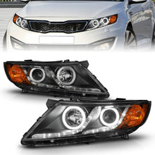 Load image into Gallery viewer, ANZO 2011-2013 Kia Optima Projector Headlights with Halo, Black Housing and Clear Lens