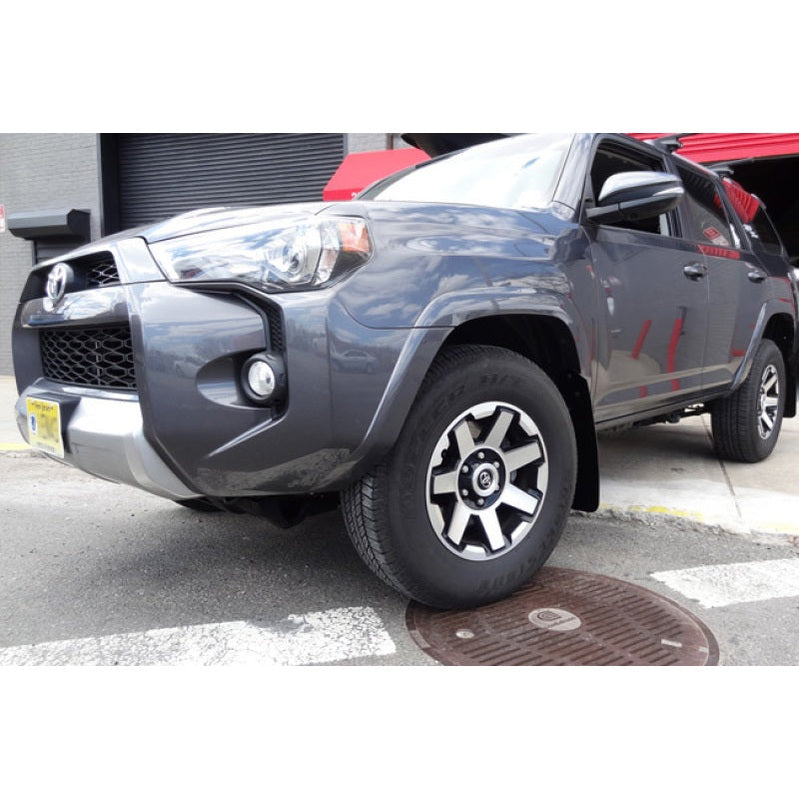 Rally Armor UR Series Polyurethane Mud Flaps for Toyota 4Runner – Black with Red Logo, Part Number RALMF48-UR-BLK/RD
