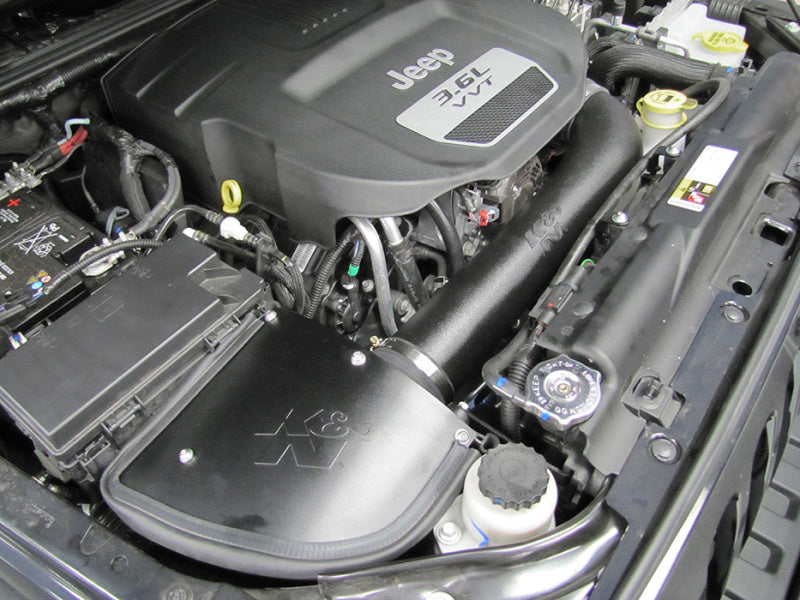 K&N Engineering 63-1566 High-Flow Cold Air Intake System for 2012-2013 Jeep Wrangler 3.6L V6