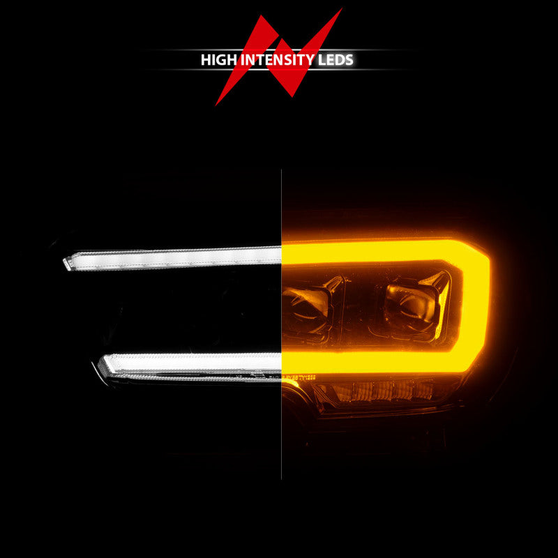 ANZO 16-22 Toyota Tacoma SR/SR5 Full LED Projector Headlight Set with Light Bar and Sequential Turn Signals