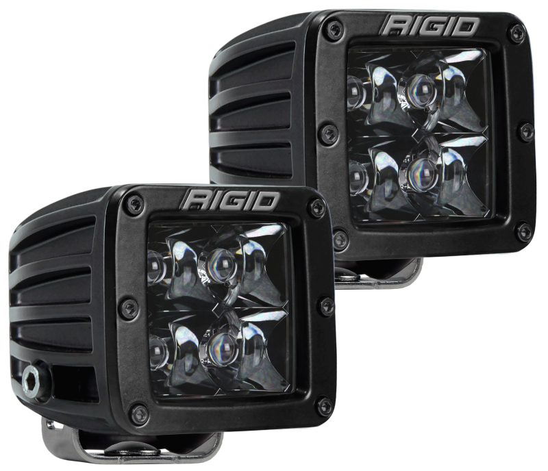 Rigid Industries D-Series Midnight Edition Spot LED Pod Lights (Set of 2) * Blackout Diffused Lens Technology