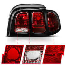 Load image into Gallery viewer, ANZO 1994-1998 Ford Mustang Tail Light Assembly with Dark Red Lens and Black Housing