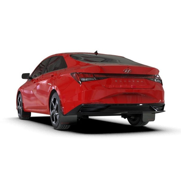 Rally Armor UR Series Black Mud Flaps with Red Logo for Hyundai Elantra 2021-2023