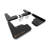 Rally Armor 22-25 Subaru WRX UR Series Black Mud Flaps with Orange Logo Part RalMF92-UR-BLK/OR