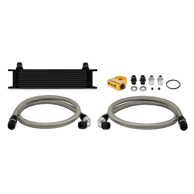 Mishimoto Universal Thermostatic 10 Row Oil Cooler Kit - Black for Ford Mustang