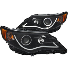 Load image into Gallery viewer, ANZO 2012-2013 Toyota Camry projector headlights with halo, black housing and clear lens