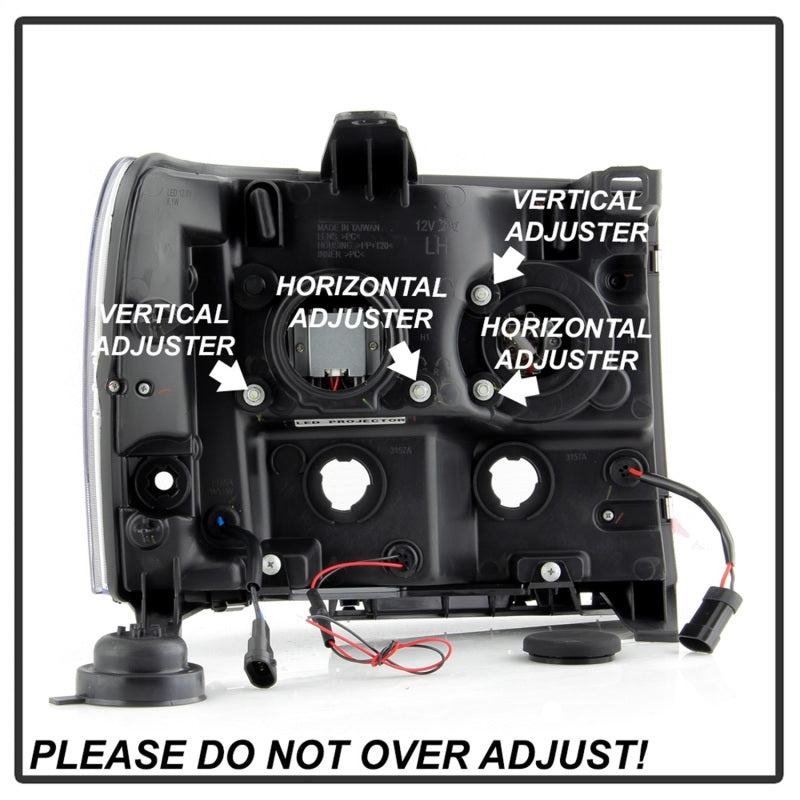 Spyder GMC Sierra 1500/2500/3500 2007-2013 Denali Black LED Projector Headlights (Part No. PRO-YD-GS07V2PL-BK)