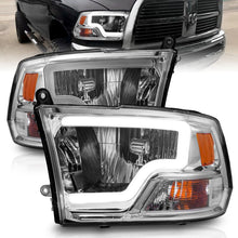 Load image into Gallery viewer, ANZO Crystal Headlight Set with Light Bar for Dodge Ram 1500, 2500, 3500 - Chrome Housing and Clear Lens