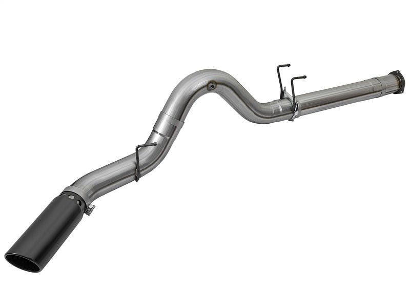 aFe Large Bore-HD 5-inch DPF Back Exhaust System for 2017 Ford Diesel Trucks with Black Tip * Part Number afe49-43090-B