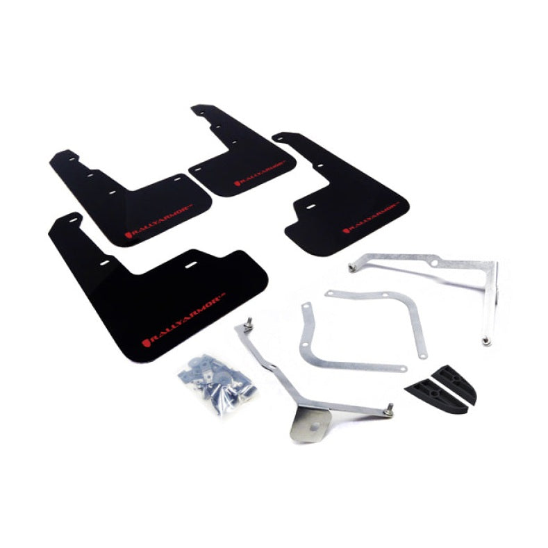 Rally Armor UR Series Black and Red Logo Mud Flaps for Subaru WRX (2015-2018)