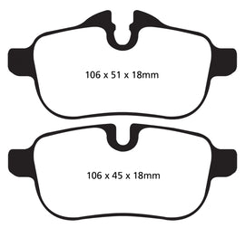 EBC Yellowstuff Rear Brake Pads for BMW Z4 2010-2013 * High-Performance Street and Track Use