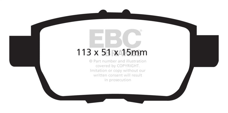 EBC Greenstuff 05-14 Honda Ridgeline Rear Brake Pads * Heavy Duty Offroad Performance