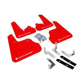 Rally Armor UR Mud Flap Set for 2012-2016 Subaru Impreza, Red with White Logo, Part Number RALMF22-UR-RD/WH
