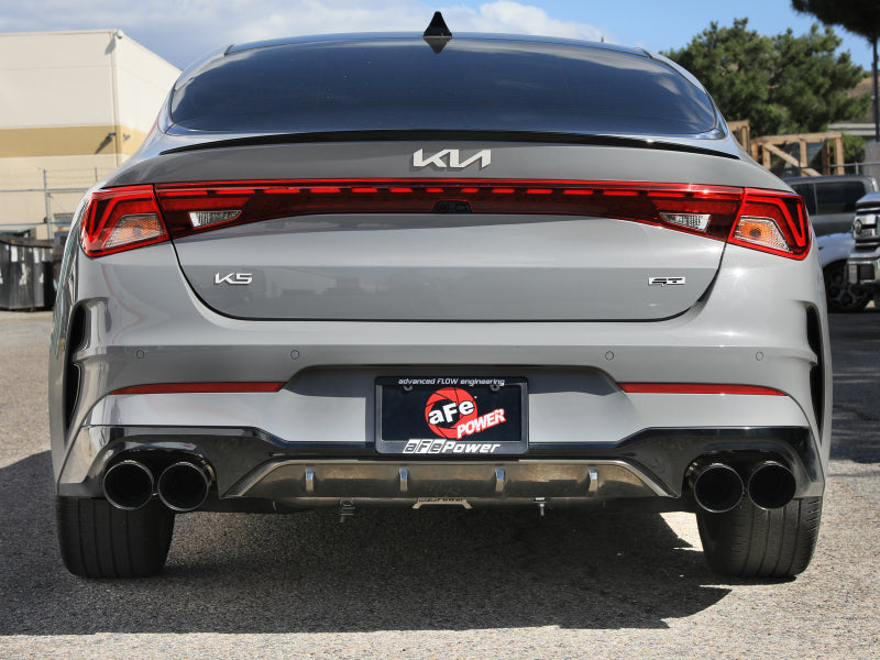 aFe Takeda 3 Inch to 2.5 Inch Stainless Steel Axle-Back Exhaust System with Black Tips for Kia K5 GT 2021-2024