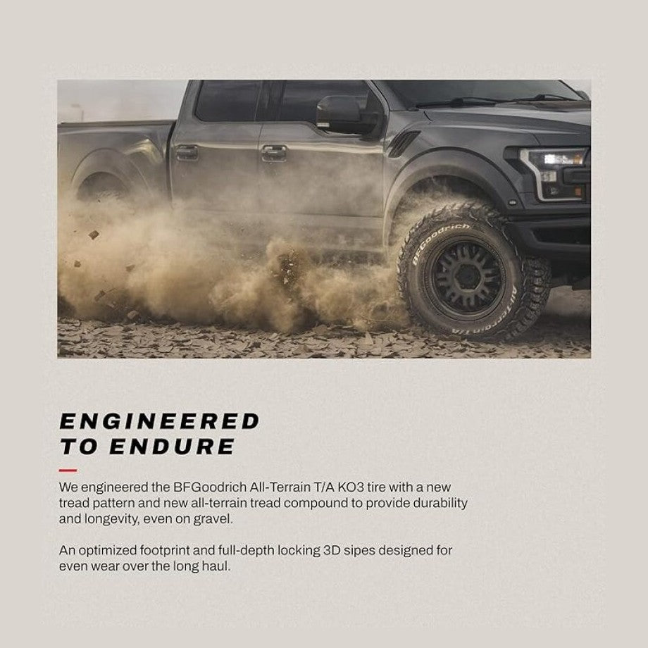 BFGoodrich All Terrain T/A KO3 35x12.50R20 Tire * Durable Off-Road Performance with Versatile Traction