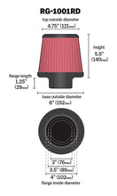 Load image into Gallery viewer, K&amp;N Engineering Universal Air Filter Chrome Round Tapered - 4-inch Flange ID, Red