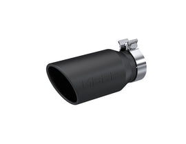 MBRP Universal Exhaust Tip 4.5 inch Outer Diameter, Black Coated, Angled Cut Rolled End - Part Number mbrpT5196BLK