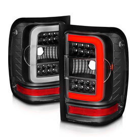 ANZO 2001-2011 Ford Ranger LED Tail Lights with Light Bar, Black Housing, Clear Lens