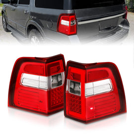 ANZO 07-17 Ford Expedition LED Tail Lights with Light Bar and Chrome Housing