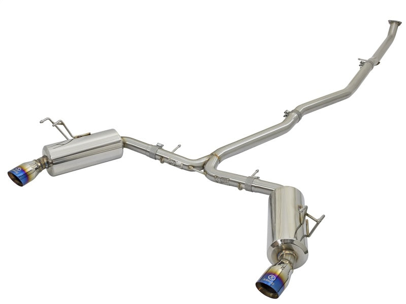 aFe POWER Takeda Dual Cat-Back Exhaust System for Honda Civic Sedan 2016-2018 with Blue Flame Tips