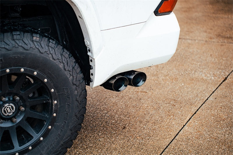 Corsa Performance 2022-2023 Toyota Tundra 3-inch Sport Cat-Back Side Exit Exhaust System with Black PVD Tips
