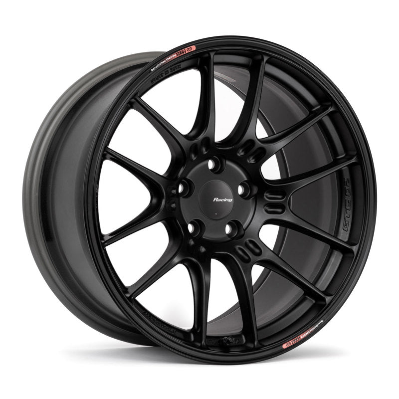 Enkei GTC02 19-Inch Matte Black Alloy Wheel with 5x112 Bolt Pattern and 27mm Offset