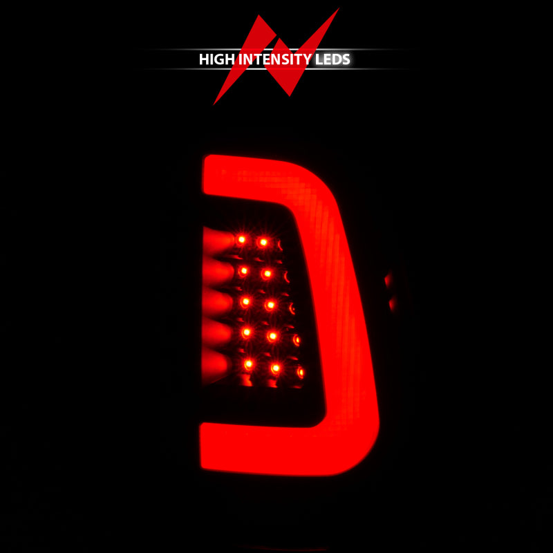 ANZO 2008-2016 Ford F-250 LED Tail Light Assembly with Light Bar, Black Housing and Smoke Lens