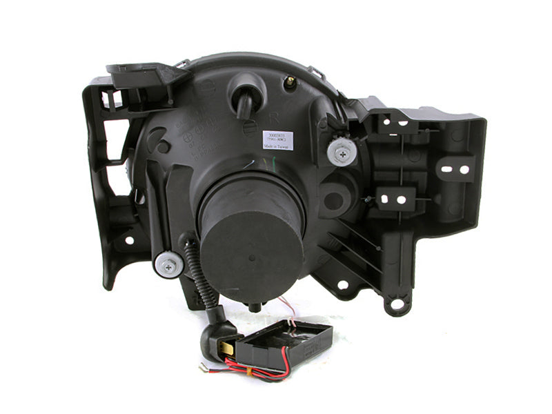 ANZO 2007-2013 Toyota FJ Cruiser Projector Headlights with Halo, Black Housing, Clear Lens - Pair