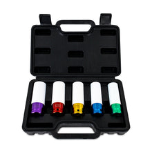 Load image into Gallery viewer, Mishimoto 1/2 inch Wheel Nut Socket Set - 5 Piece Non-Marring Impact-Grade Steel with Color-Coded Sizing