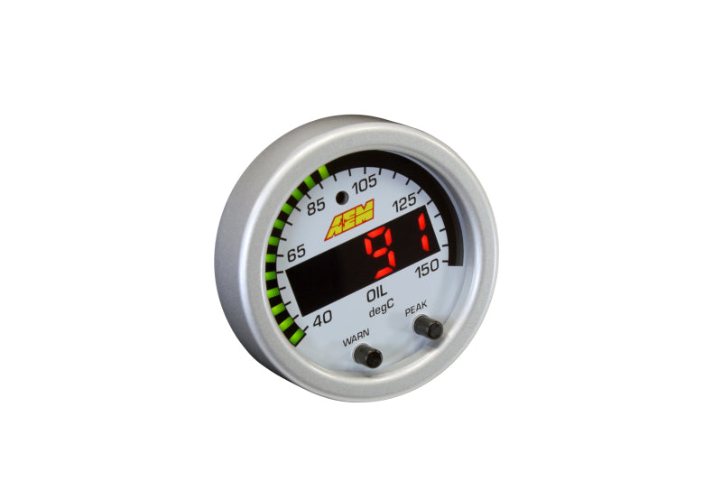 AEM X-Series Temperature Gauge Kit 100-300°F with Black Bezel and Water Faceplate