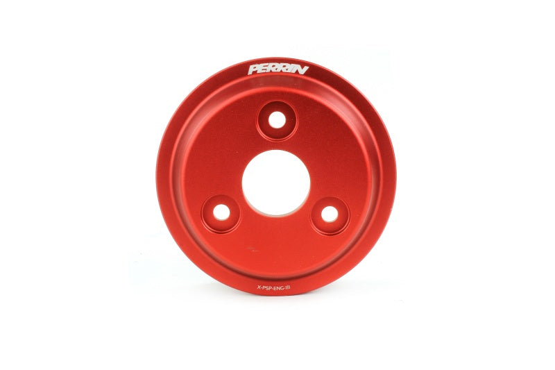 Perrin Performance Lightweight Water Pump Pulley for Subaru WRX, Crosstrek, LGT, OBXT, FXT - Red Part Number PSP-ENG-112RD