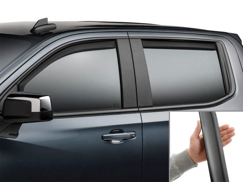 WeatherTech WET82930IMB Side Window Deflectors for 2019-2026 Chevrolet Silverado 1500 and GMC Sierra 1500 Crew Cab, Front and Rear, Matte Black