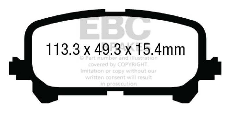 EBC Ultimax2 Rear Brake Pads for Acura MDX 2014-2017 * OEM Replacement, Low Dust & Long-Lasting Performance