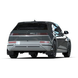 Rally Armor UR Mud Flaps for Hyundai Ioniq 5 – Black with Silver Battery Logo, Part RALMF137-BAT-BLK-SIL