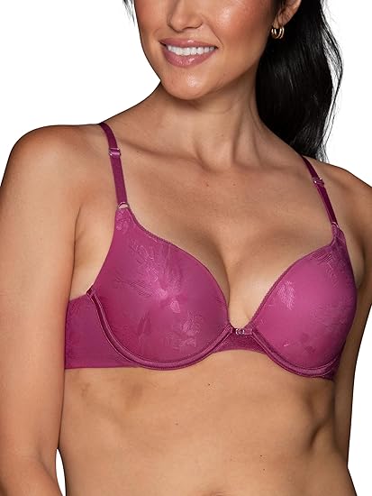 Vanity Fair Women's Ego Boost Add Push Up Bra (+1 Cup Size), Wild Berry Jacquard