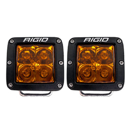 Rigid Industries D-Series Spot Light with Amber PRO Edition Lens * Pair
