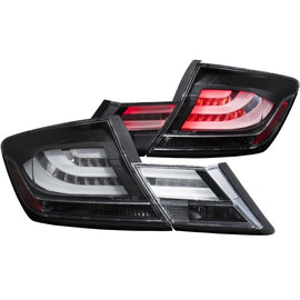 ANZO 2013-2015 Honda Civic LED Taillights with Clear Lens and Black Housing