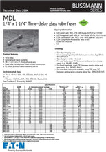 Load image into Gallery viewer, Bussmann MDL-1 Glass Fuse 1 Amp 250 Volt Time Delay (Slo-blo) 3AG 1/4 x 1-1/4 (5 pack)