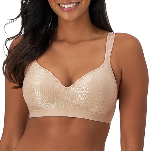 Bali Women's Comfort Revolution Wirefree Df3463 Full Coverage Bra, Almond Zag, 42B US