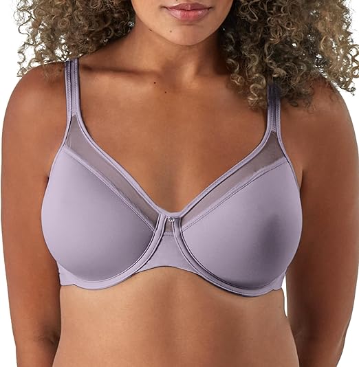 Bali Womens One Smooth U Ultra Light Bra, Underwire T-Shirt Convertible Straps Bra, Smoked Lilac, 38D US