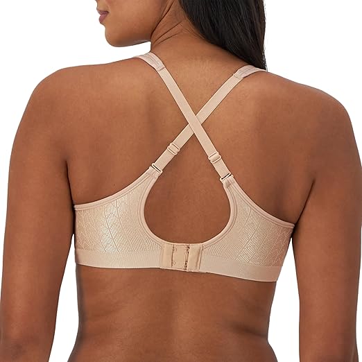 Bali Women's Comfort Revolution Wirefree Df3463 Full Coverage Bra, Almond Zag, 42B US