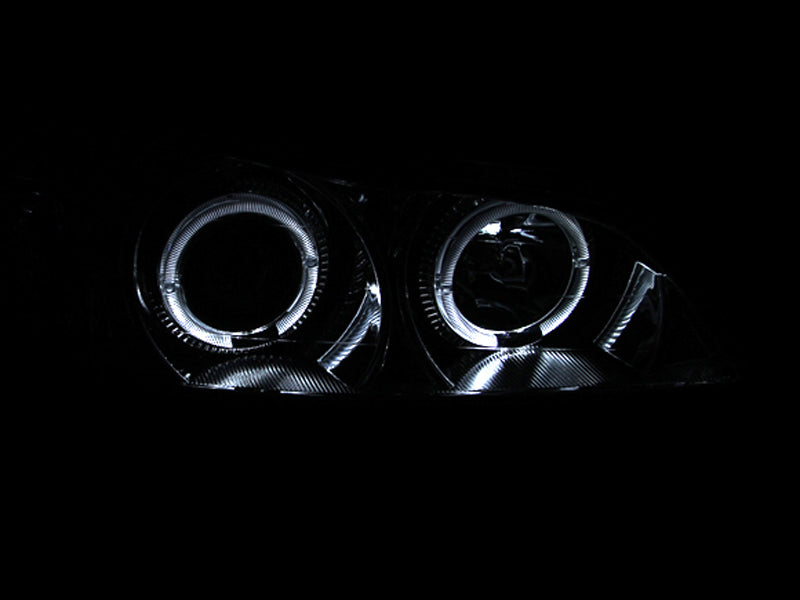 ANZO 2000-2004 Infiniti I30 and I35 Projector Headlights with Halo, Chrome Housing, Clear Lens – Pair