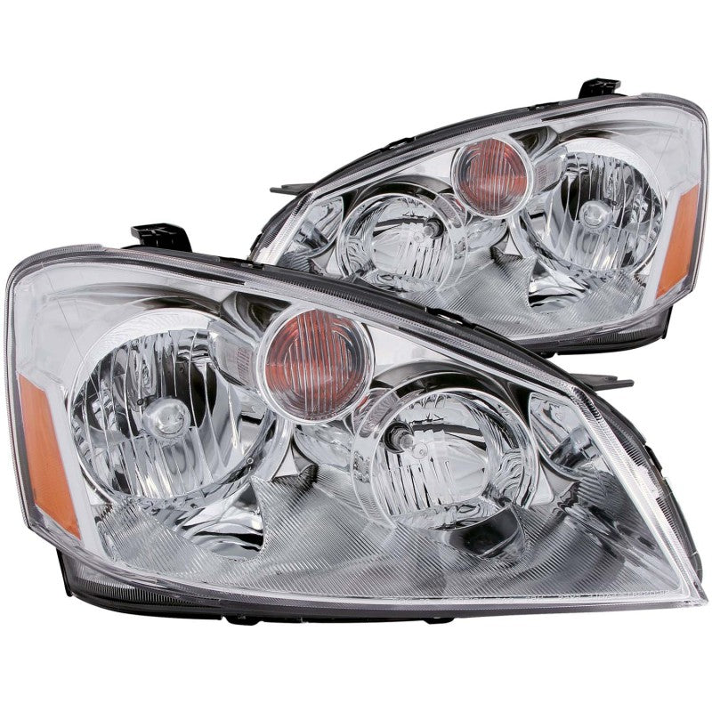 ANZO 2005-2006 Nissan Altima Crystal Headlights with Chrome Housing and Clear Lens