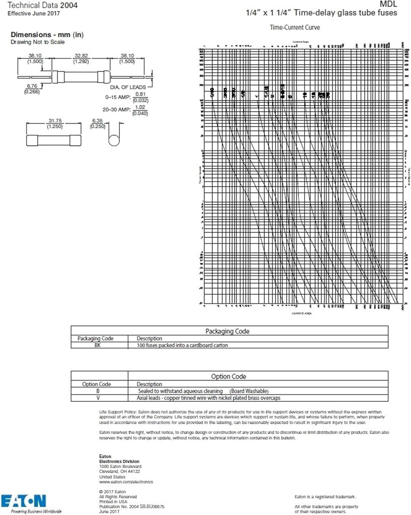 Bussmann MDL-1 Glass Fuse 1 Amp 250 Volt Time Delay (Slo-blo) 3AG 1/4 x 1-1/4 (5 pack)