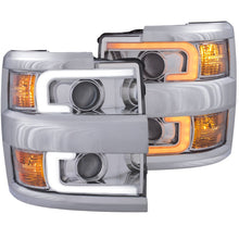 Load image into Gallery viewer, ANZO Projector Headlights for 2015-2016 Chevrolet Silverado 2500HD &amp; 3500HD, Chrome with Clear Lens and Switchback Plank Style